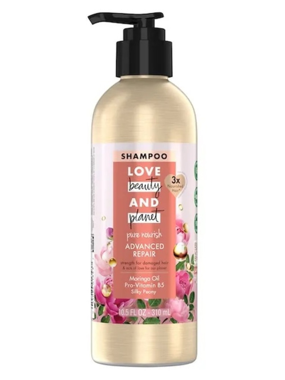 Love Beauty and Planet Pure Nourish Advanced Repair Shampoo 10.5oz silky peony